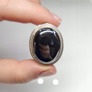 Owalny broszko-wisior z hematytem, srebro 0,925 broszka wisiorek