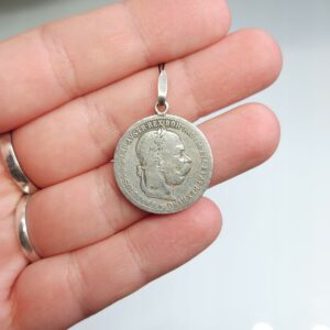 Srebrny wisiorek z monety, srebro 0,800 Austro-Węgry 1894r.