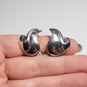 Srebrne klipsy - srebro 0,925 płomyki miękka forma