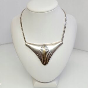 Srebrny, wachlarzowy naszyjnik, srebro 0,925 pozłacany