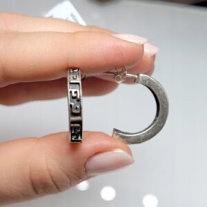 Kolczyki srebrne, srebro 0,800 - sztyfty - wiszące zaokrąglone oksydowane