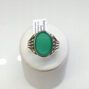 Srebrny sygnet z zielonym kamieniem, srebro 0,830 r.26