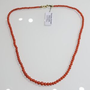 Naszyjnik koral naturalny stopniowane kulki 7,26g, dł. 40cm