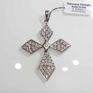 Srebrny wisiorek - srebro pr. 0,925 duży krzyż cyrkonie