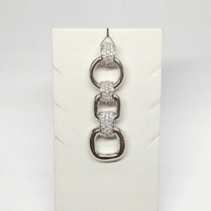 Srebrny wisiorek w formie ogniw z cyrkoniami, srebro pr. 0,925