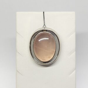 Srebrny wisiorek z kwarcem różowym, srebro pr. 0,925