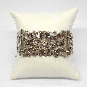 Srebrna bransoletka pocz. XXw., Holandia, srebro pr. 0,800 obw. 19,3cm