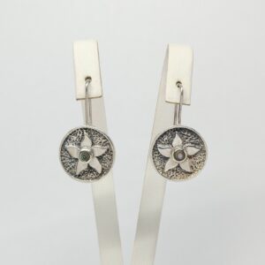 Srebrne okrągłe kolczyki z masą perłową, srebro pr. 0,925 wiszące