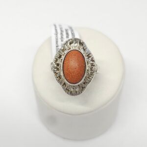 Polski srebrny pierścionek z piaskiem pustyni, srebro pr. 0,925 roz. 12