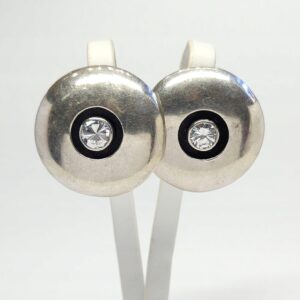 Duże srebrne kolczyki z cyrkoniami, srebro pr. 0,925 sztyfty