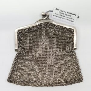 Srebrny przedwojenny wisiorek - portfel, portfelik, srebro pr. 0,800