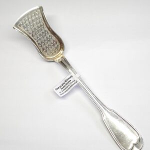 Srebrna ażurowa łopatka z długim uchwytem, srebro 0,750 pozłacana