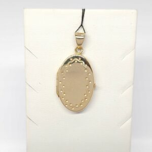 Złoty wisiorek sekretnik medalion na zdjęcia, złoto 0,585 owalny