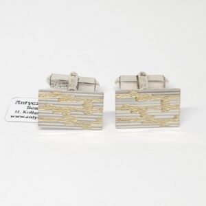Spinki do mankietów, srebro 0,835 częściowo złocone