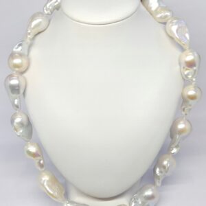 Naszyjnik - perły hodowane barokowe, zapięcie srebro 0,925 obw. 48,5cm