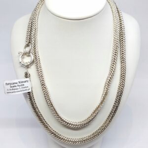 Srebrny gruby naszyjnik - linka, srebro pr. 0,925, obw. 72cm